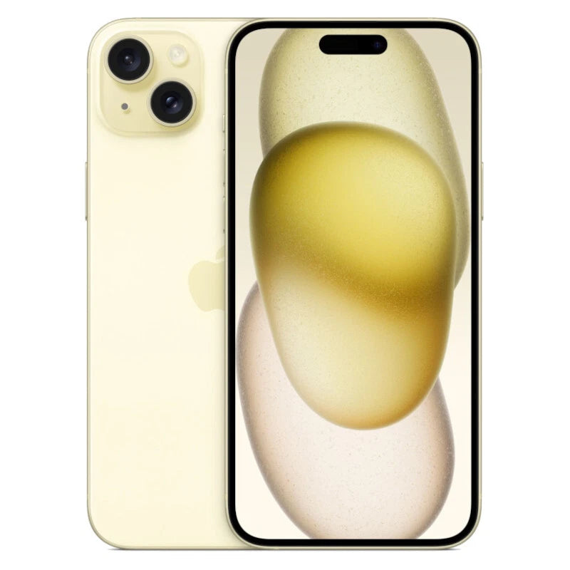 Smartphone with a gradient design on a white background
Slim side profile of Apple iPhone 15 Plus factory unlocked with premium aluminium design