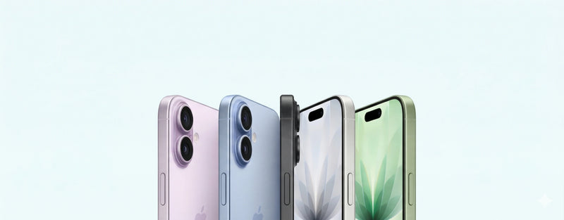 Refurbished iPhone lineup showing various colours and sleek design UK