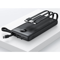 VRURC 10000mAh Power Bank with Built-In Cables